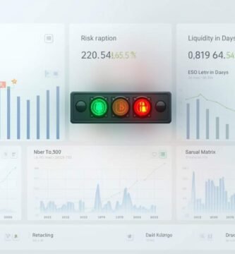 Matriz y tablero con KPIs (DSO, liquidez y cobertura de divisa) para gestionar el riesgo financiero en pymes.