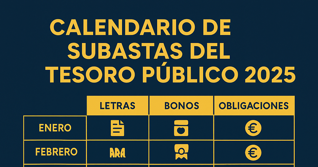 Calendario de subastas y curva de tipos para Bonos del Estado.
